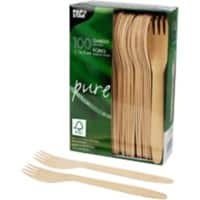 PAPSTAR Gabeln Einweg Holz Braun 100 Stück