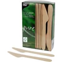 PAPSTAR Messer Einweg Holz Braun 100 Stück