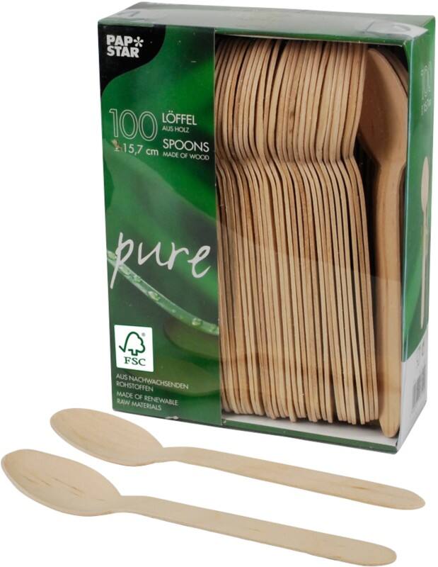 PAPSTAR Löffel Einweg Holz Braun 100 Stück