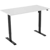 euroseats Elektrisch Höhenverstellbar Sitz-Stehschreibtisch Rechteckig Eiche Silber Schwarz T-Fuß 1.600 x 800 x 1.235 mm