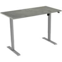 euroseats Oxyd Rechteckig Elektrisch Höhenverstellbar Sitz-Stehschreibtisch Silber Grau 1.600 x 800 x 750 - 1.235 mm