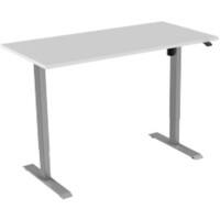 euroseats White Rechteckig Elektrisch Höhenverstellbar Sitz-Stehschreibtisch Silber Grau 1.600 x 800 x 750 - 1.235 mm