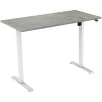 euroseats Oxyd Rechteckig Elektrisch Höhenverstellbar Sitz-Stehschreibtisch Silber Weiß 1.600 x 800 x 750 - 1.235 mm