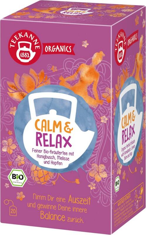 TEEKANNE Organics Calm & Relax Bio Koffeinfrei Tee Apfel, Kamille, Orange, Pfefferminze, Rooibos, Zimt 20 Stück à 1.8 g