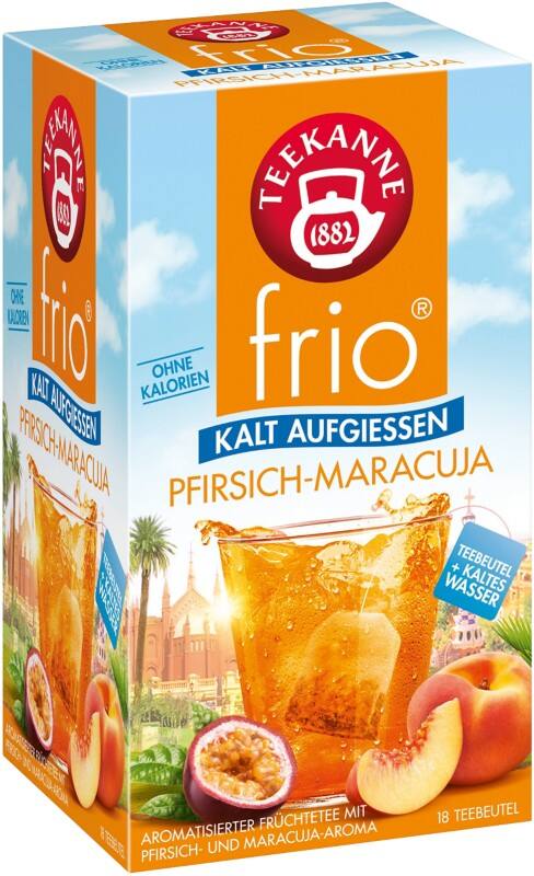 TEEKANNE Frio Tee Maracuja, Pfirsch 18 Stück à 2.5 g