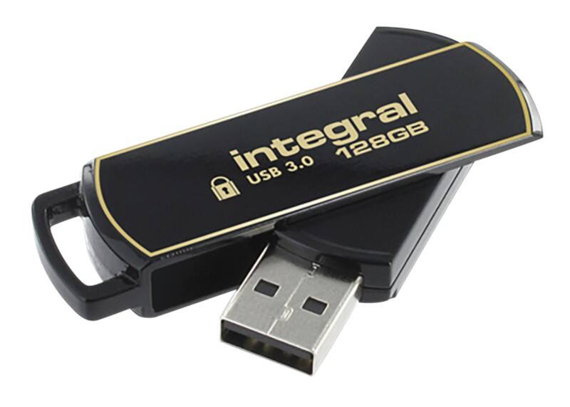 Integral USB 3.0 USB-Stick Secure 360 128 GB Schwarz, Gold
