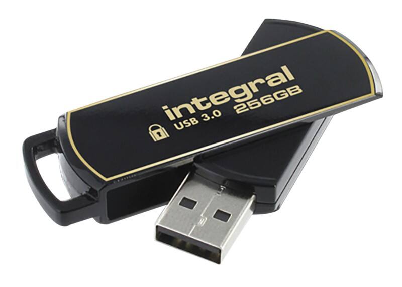Integral USB 3.0 USB-Stick Secure 360 256 GB Schwarz, Gold