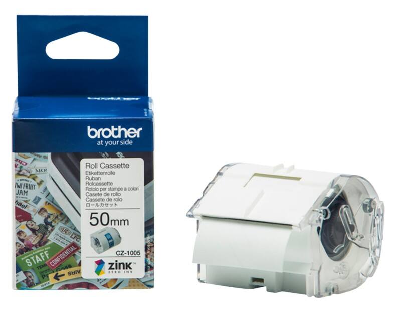 Brother CZ-1005 Authentic Etikettenrollen-Kassette Selbstklebend Weiß 50 mm x 5m