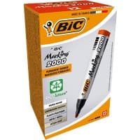 BIC Marking 2000 Rundspitze Permanentmarker Recycelt 51% Mittel Rundspitze 2 mm Rot 12 Stück