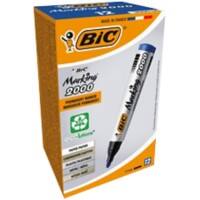 BIC Marking 2000 Rundspitze Permanentmarker Recycelt 51% Mittel Rundspitze 2 mm Blau 12 Stück