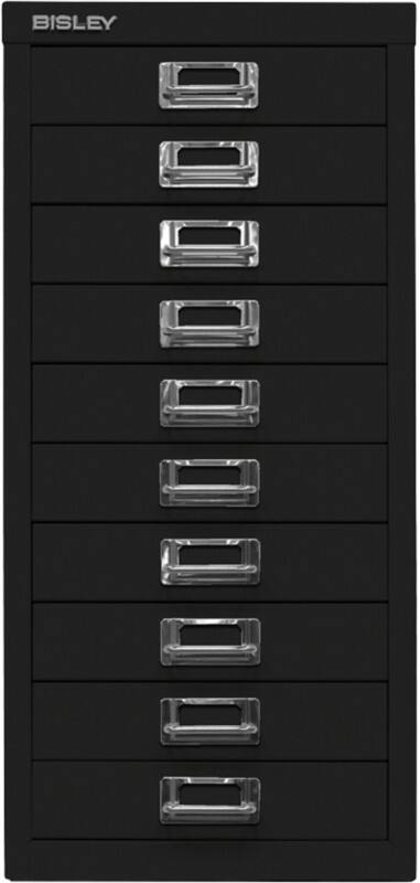 Bisley Schubladenschrank 10 Schübe Schwarz 279 x 380 x 590 mm