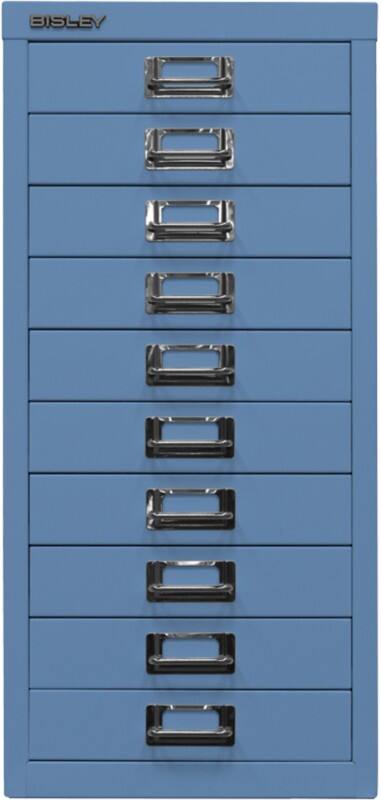 Bisley Schubladenschrank 10 Schübe Blau 279 x 380 x 590 mm