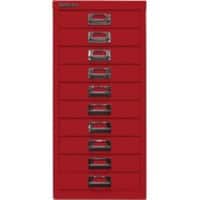 Bisley Schubladenschrank 10 Schübe Kardinal Rot 279 x 380 x 590 mm