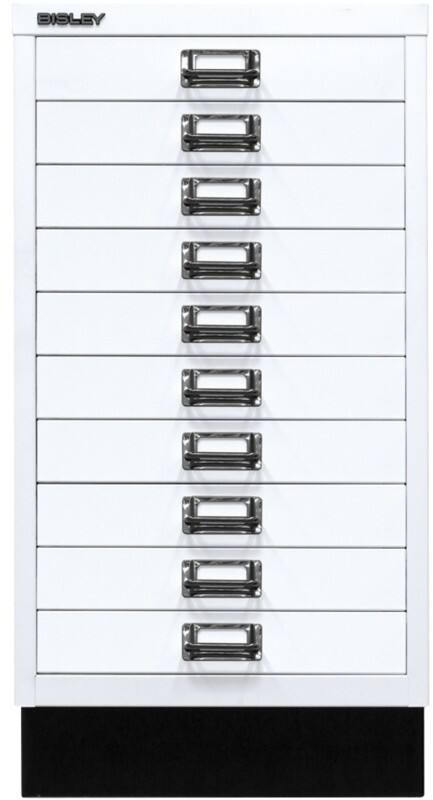 Bisley Schubladenschrank 10 Schübe Verkehrsweiß 349 x 432 x 670 mm