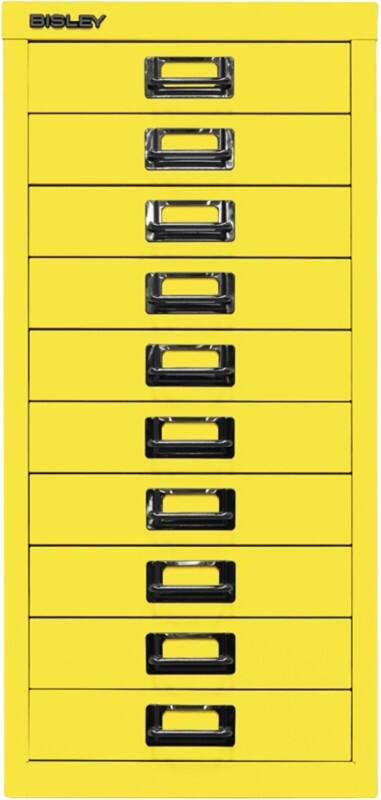 Bisley Schubladenschrank 10 Schübe Gelb 279 x 380 x 590 mm