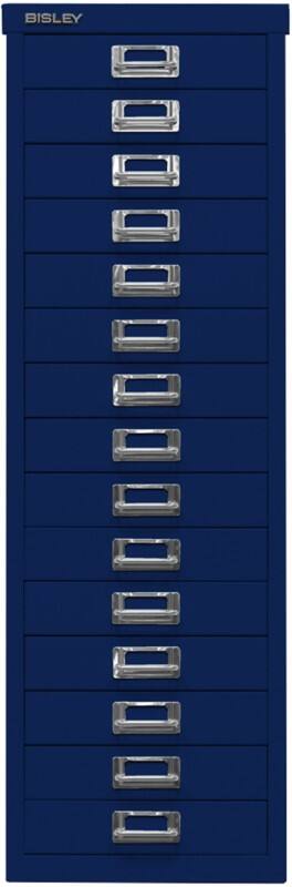 Bisley Schubladenschrank 15 Schübe Oxfordblau 279 x 380 x 860 mm