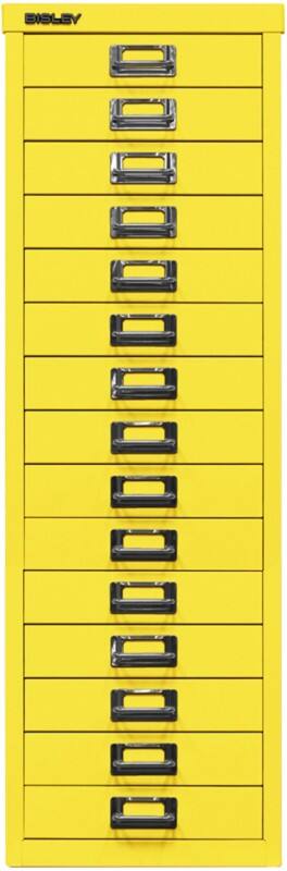 Bisley Schubladenschrank 15 Schübe Gelb 279 x 380 x 860 mm