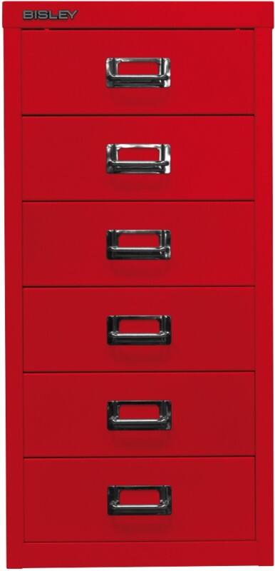 Bisley Schubladenschrank Multidrawer 6 Schübe Rot 279 x 380 x 590 mm