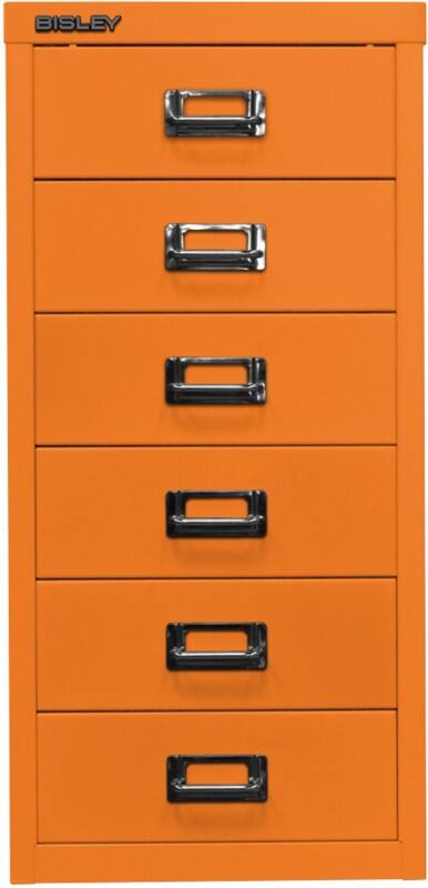 Bisley Schubladenschrank 6 Schübe Orange 279 x 380 x 590 mm