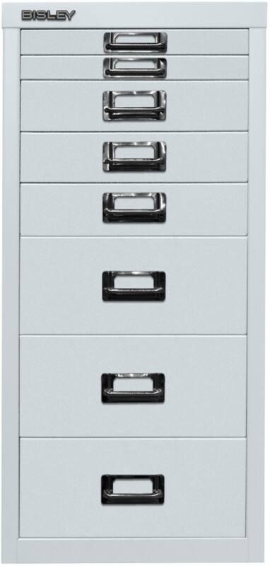 Bisley Schubladenschrank 8 Schübe Lichtgrau 279 x 380 x 590 mm