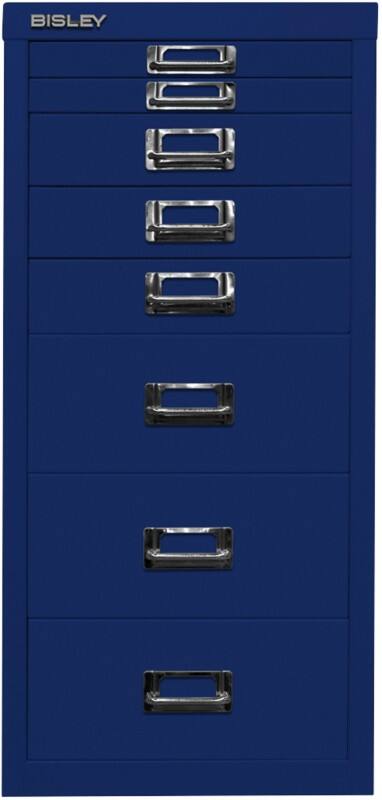 Bisley Schubladenschrank 8 Schübe Oxfordblau 279 x 380 x 590 mm
