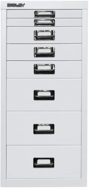 Bisley Schubladenschrank 8 Schübe Verkehrsweiß 279 x 380 x 590 mm
