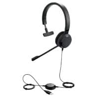 Jabra Evolve 30 II MS Mono Verkabelt Kopfbügel-Headset Telefon-Headset Kopfbügelmodell mit Geräuschunterdrückung USB Typ A, 3,5 mm Klinke mit Mikrofon Schwarz