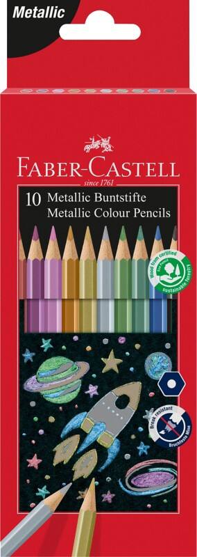 Faber-Castell Metallic Buntstifte Farbig sortiert 10 Stück