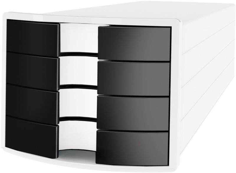 HAN Schubladen-Set PS (Polystyrol) Schwarz, Weiß 4 Schübe 28 x 36,7 x 23,5 cm A4