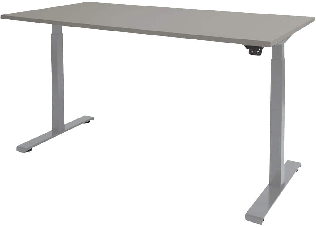 Schaffenburg Dextro Basic Elektrisch Höhenverstellbar Sitz-Stehschreibtisch Rechteckig Grau T-Fuß 1.800 (B) x 800 (T) x 705 (H) mm Melamin