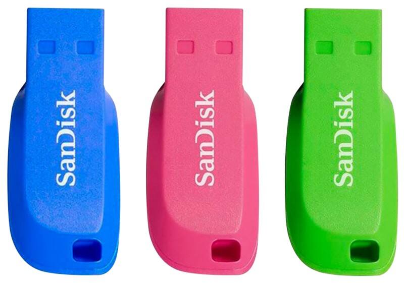 SanDisk Cruzer Blade USB-Stick 32 GB Färbig sortiert 3 Stück