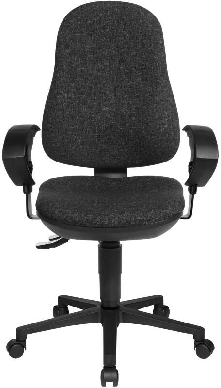 TOPSTAR Ergonomischer Bürostuhl Permanentkontakt Stoff Höhenverstellbare Armlehne Anthrazit 110 kg Point 70