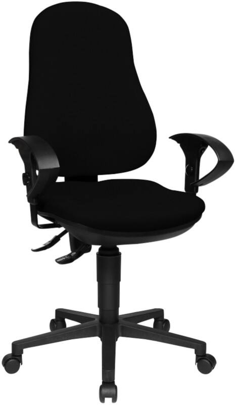 TOPSTAR Ergonomischer Bürostuhl Permanentkontakt Stoff Höhenverstellbare Armlehne Schwarz 110 kg Point 70