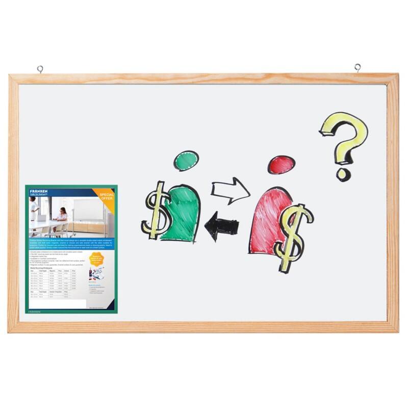 Franken Whiteboard Magnetisch Einseitig 100 (B) x 60 (H) cm Weiß