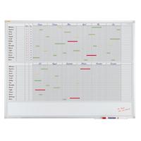 Franken Valueline Jahreskalender Whiteboard Magnetisch Lackierter Stahl Wandmontierbar, 120 x 90 cm