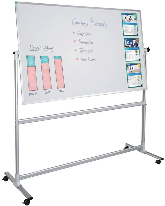 Franken Mobiles Whiteboard Freistehend Magnetisch Emaille Beidseitig 150 (B) x 100 (H) cm