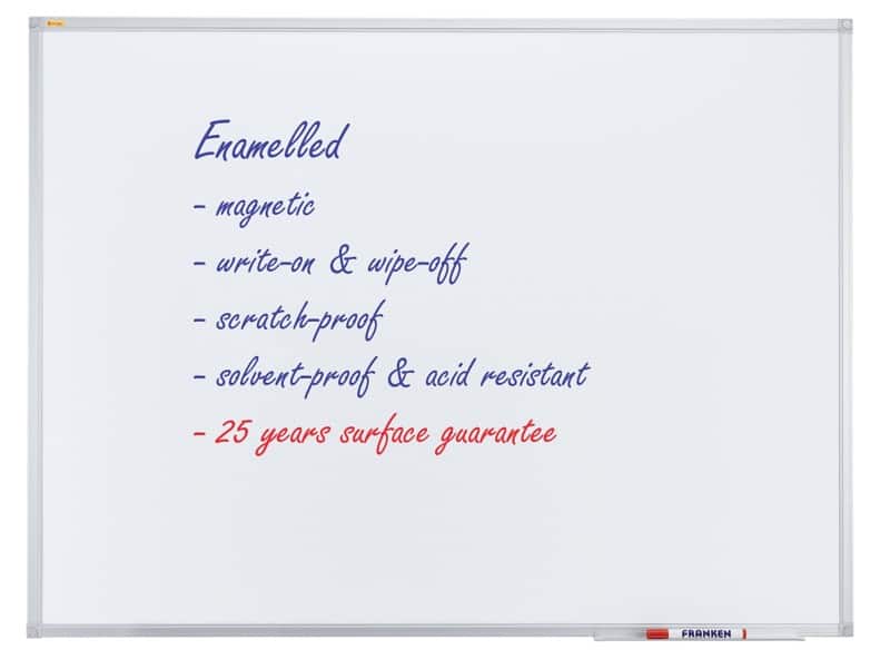 Franken Whiteboard Wandmontiert Magnetisch Emaille Einseitig 300 (B) x 120 (H) cm