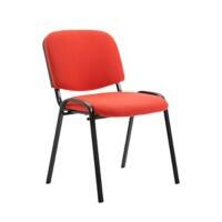 Besucherstuhl Ken stapelbar Stoff Chrom, Rot