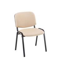 Besucherstuhl Ken stapelbar Stoff Chrom, Creme