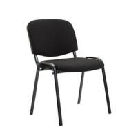 Besucherstuhl Ken stapelbar Stoff Chrom, Schwarz