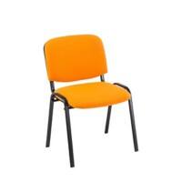 Besucherstuhl Ken stapelbar Stoff Chrom, Orange