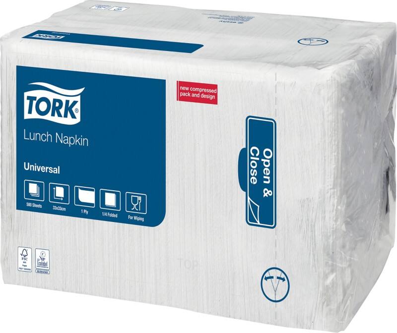 Tork Servietten 1-lagig Papier Weiß 33 x 33 cm 8 Stück à 500 Blatt