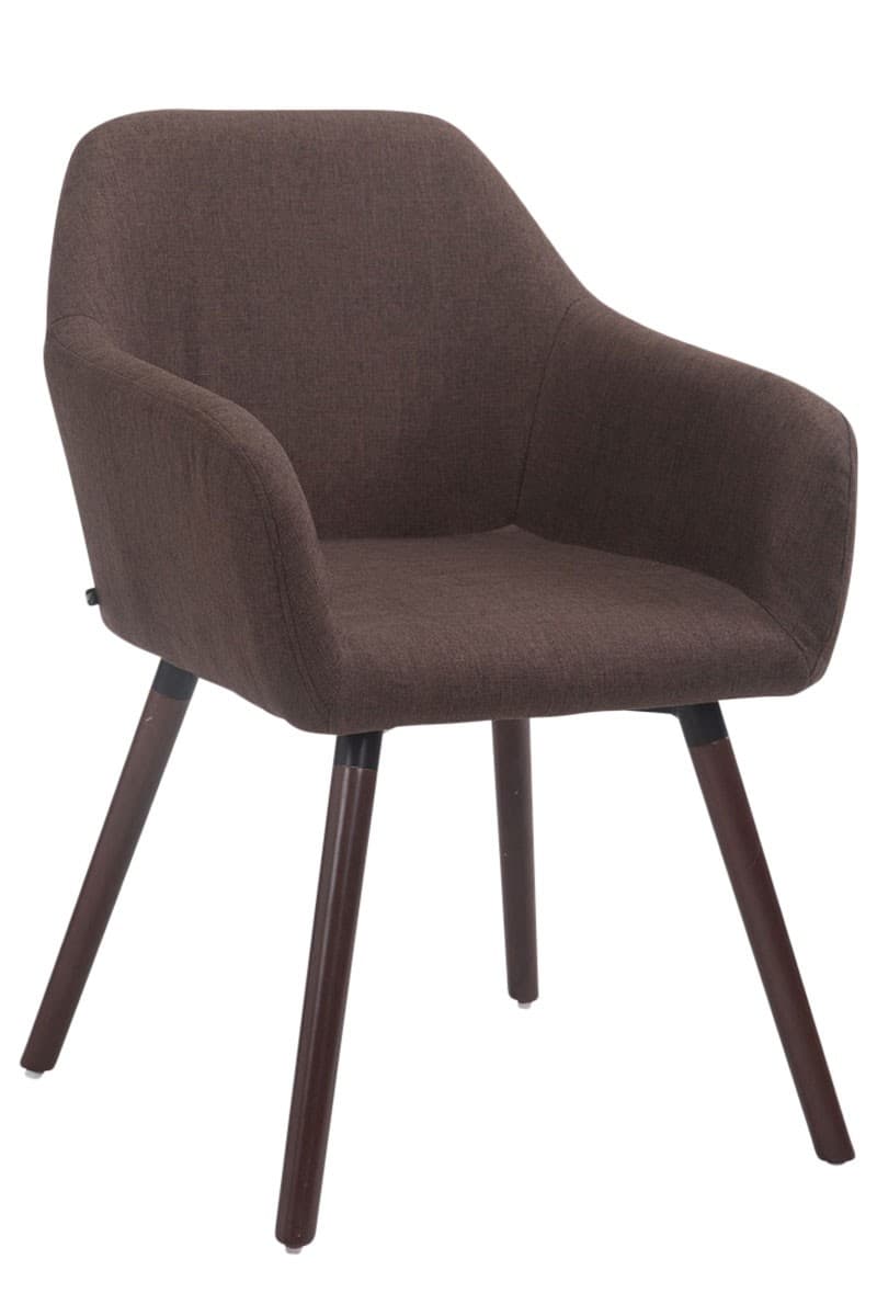 Besucherstuhl Agate V2 Stoff Braun mit Walnussbeinen