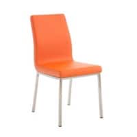 Esszimmerstuhl Colmar Kunstleder, Edelstahl Orange Vierbeinig