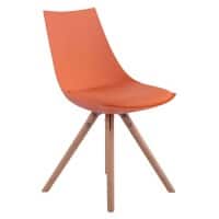 Esszimmerstuhl Albi Rund Leder Orange