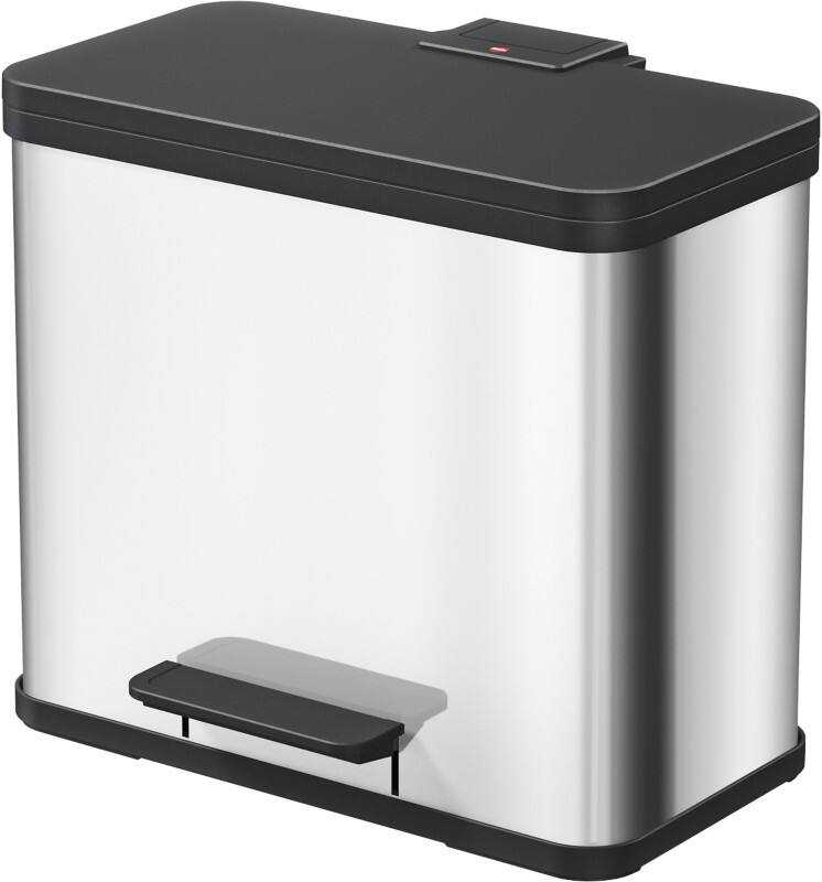 Hailo Öko duo Plus L Abfalleimer 17 L + 9 L Schwarz, Silber Edelstahl
