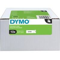 Dymo D1 2093098 / 45803 Authentic Schriftband Selbstklebend Schwarzer Druck auf Weiß 19 mm x 7m 10 Stück