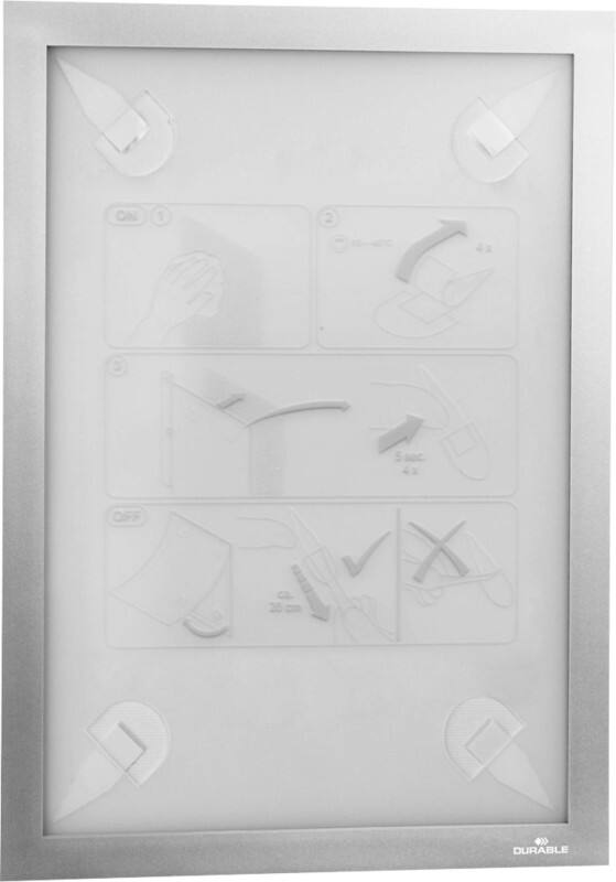 DURABLE DURAFRAME Wallpaper A4 Inforahmen Selbstklebend Silber Haftend Kunststoff 484323 25 (B) x 0,2 (T) x 37,2 (H) cm DURAFRAME Wallpaper