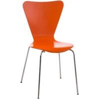 Besucherstuhl Calisto Holz, Chrom Orange