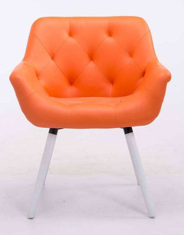 Besucherstuhl Cassidy Orange mit weißen Beinen